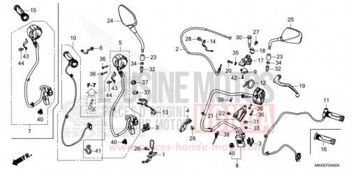 HEBELGRIFF/SCHALTER/KABEL (CRF1000A/A2/AL/AL2) CRF1000A2K de 2019